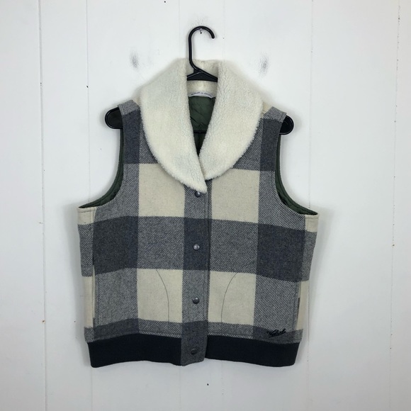 Woolrich Women's Giant Buffalo Wool Vest Sz L - Picture 3 of 14